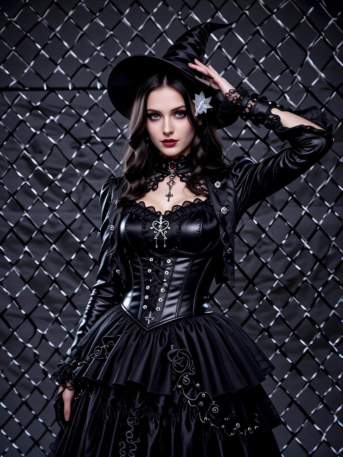 Goth AI companion portrait variation two